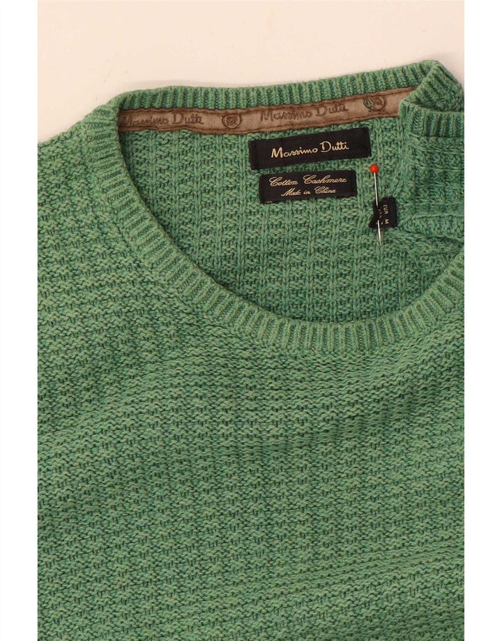 Jersey Massimo Dutti Hombre Cuello Redondo Algodón Verde Medio