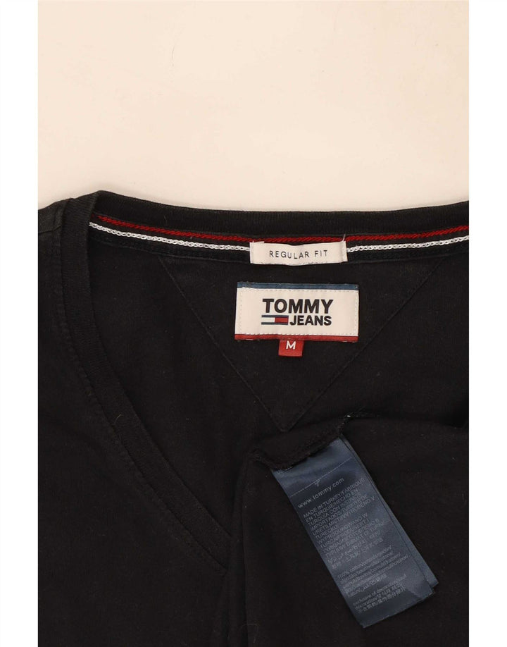 Tommy Hilfiger Camiseta Regular Fit para Hombre Top Medio Algodón Negro