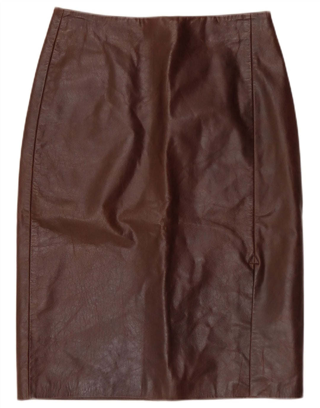 Falda de cuero vintage para mujer IT 40 Small W28 Cuero marrón
