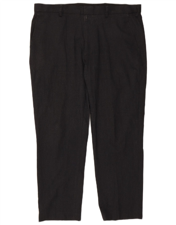 Marks & Spencer Pantalón chino de corte regular para hombre W38 L29 Poliéster negro