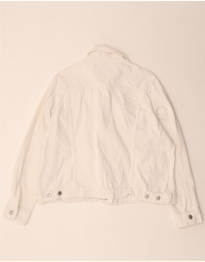 Marks & Spencer Chaqueta Vaquera para Mujer UK 18 XL Algodón Blanco