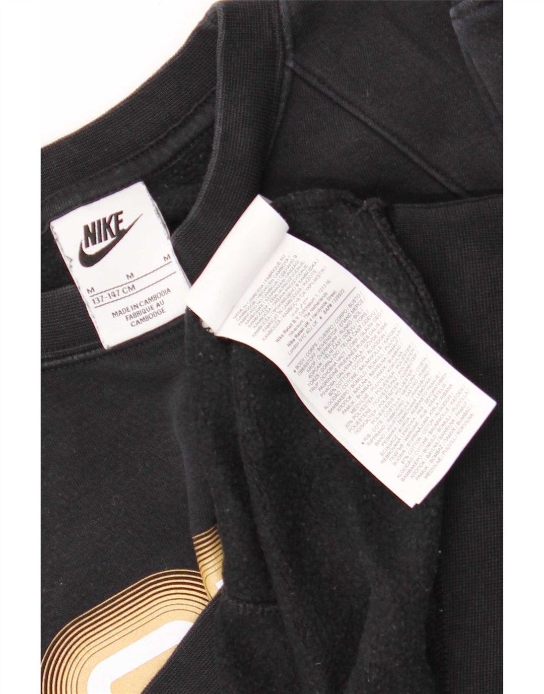Nike Boys Graphic Sudadera Jumper 10-11 años Mediano Negro Algodón
