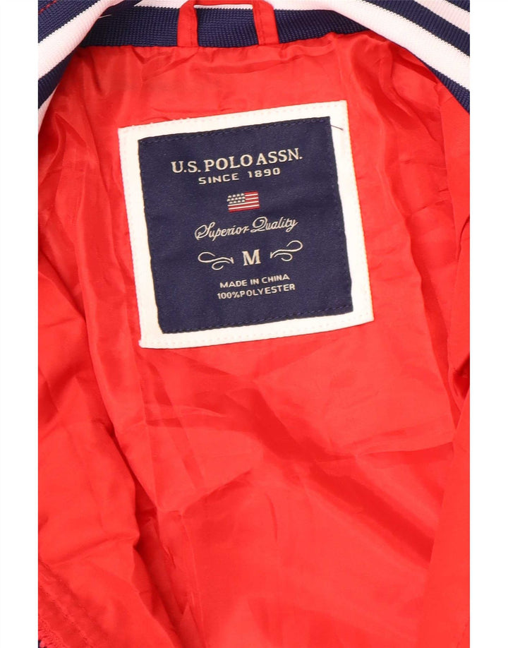 Asociación de Polo de EE. UU. Chaqueta bomber para mujer UK 44 Poliéster con bloques de color rojo medio