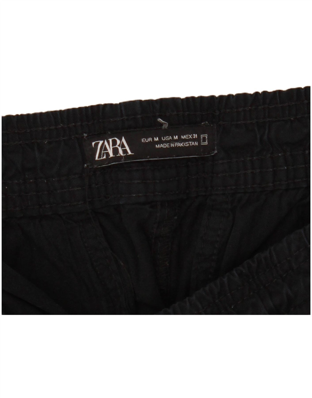 ZARA Hombre Joggers Pantalones Casuales Medianos W32 L28 Negro