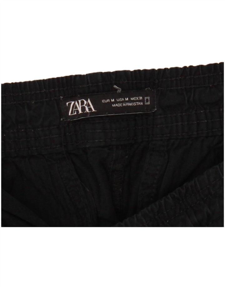 ZARA Hombre Joggers Pantalones Casuales Medianos W32 L28 Negro
