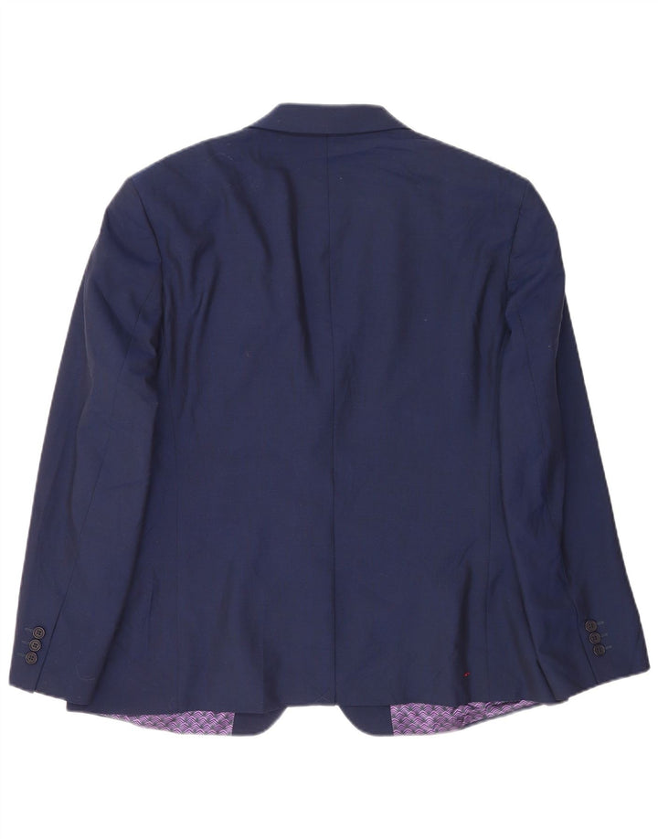 Ted Baker Chaqueta tipo blazer de 2 botones para hombre UK 46 3XL Lana azul marino