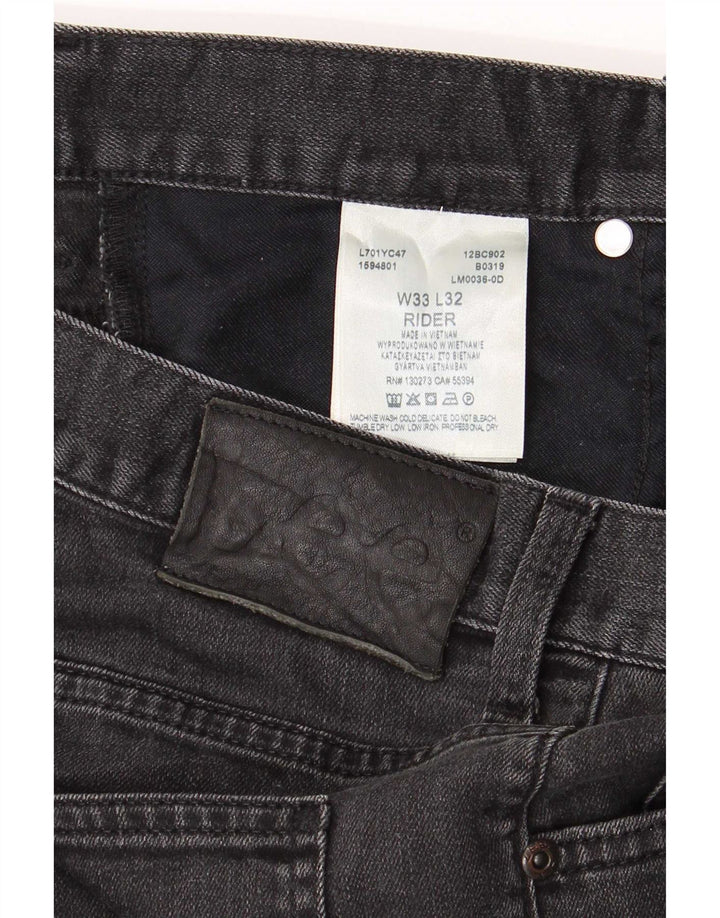 Lee Vaqueros Rectos Rider Para Hombre W33 L29 Algodón Gris