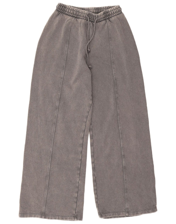 Zara Mujer Pantalones De Chándal De Pernera Ancha UK 42 Gris Medio