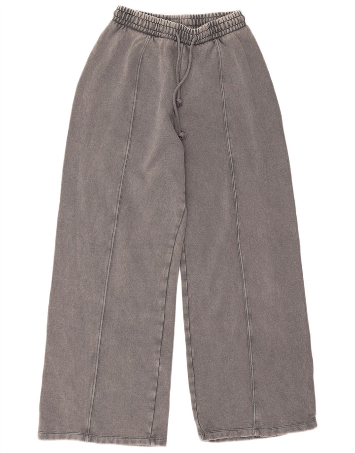 Zara Mujer Pantalones De Chándal De Pernera Ancha UK 42 Gris Medio