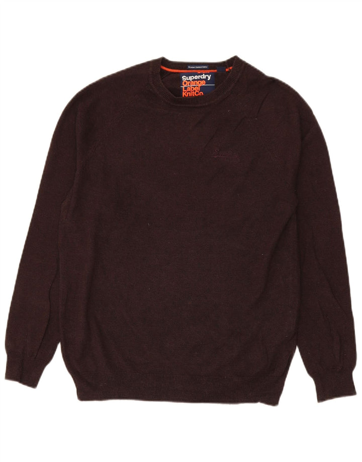 Superdry Jersey De Cuello Redondo Para Hombre De Algodón Moteado Marrón Pequeño