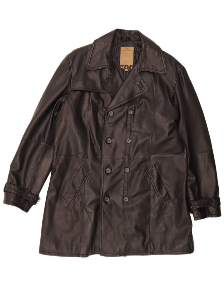 Conbipel Abrigo de cuero para hombre IT 54 XL Cuero negro