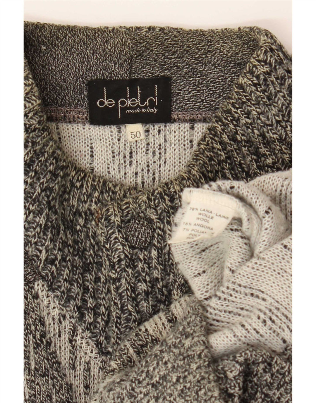 De Pletrl Suéter tipo cárdigan para hombre IT 50 Lana gris medio Chevron