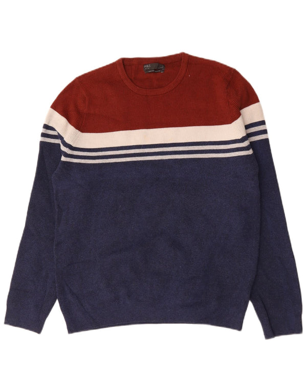 Marks & Spencer Jersey de Cuello Redondo para Mujer UK 46 Grande Azul Marino