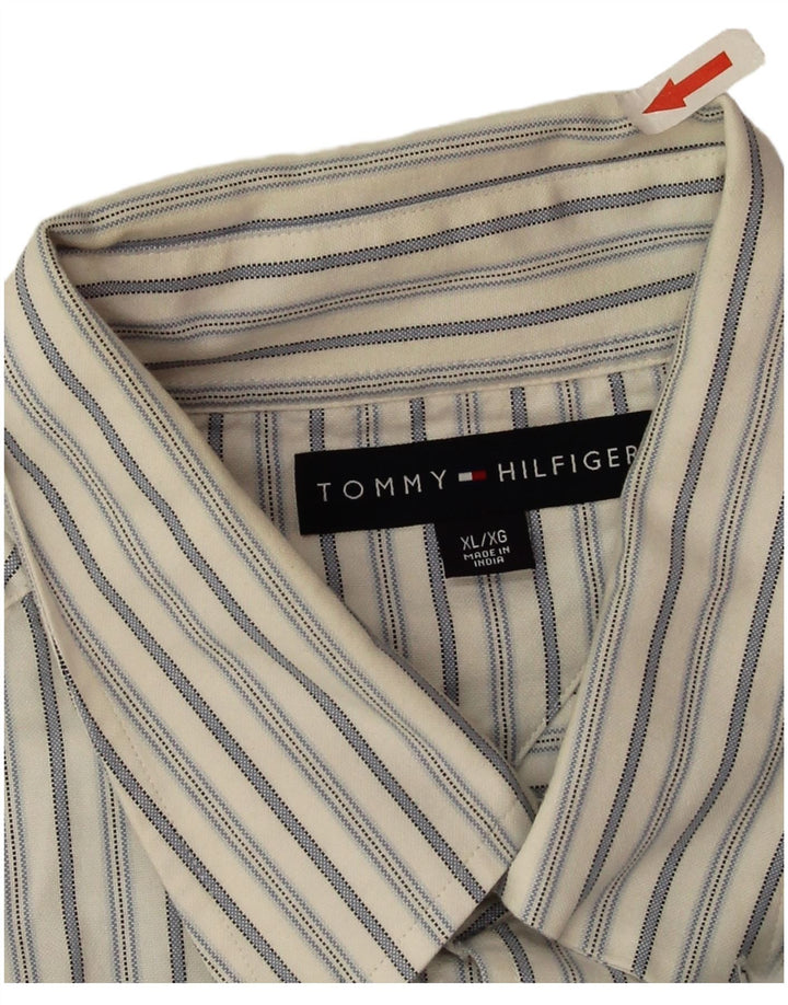 Camisa Tommy Hilfiger Hombre XL Algodón Rayas Blancas