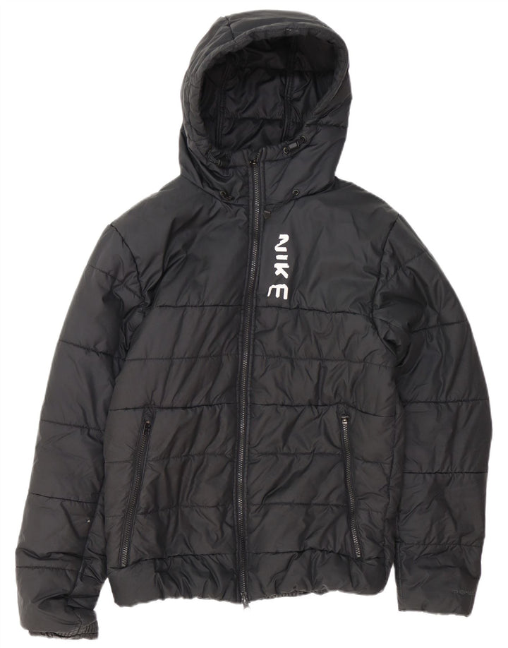 Nike Chaqueta acolchada con capucha Therma-Fit para hombre UK 38 Mediana Negro Poliéster