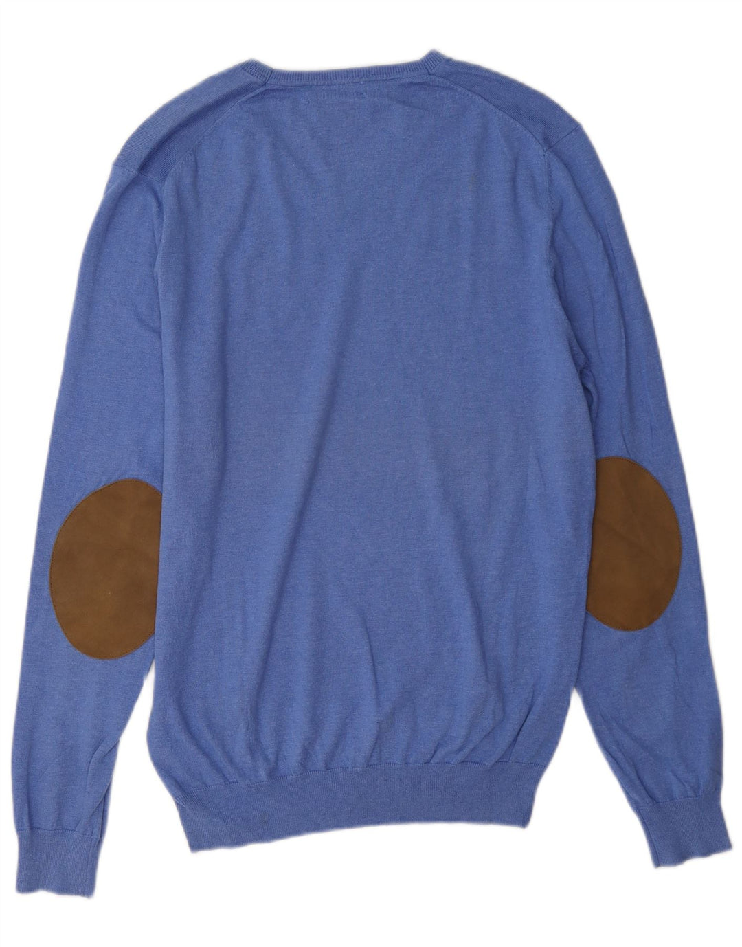 Jersey Massimo Dutti Hombre Cuello Pico Algodón Azul Medio