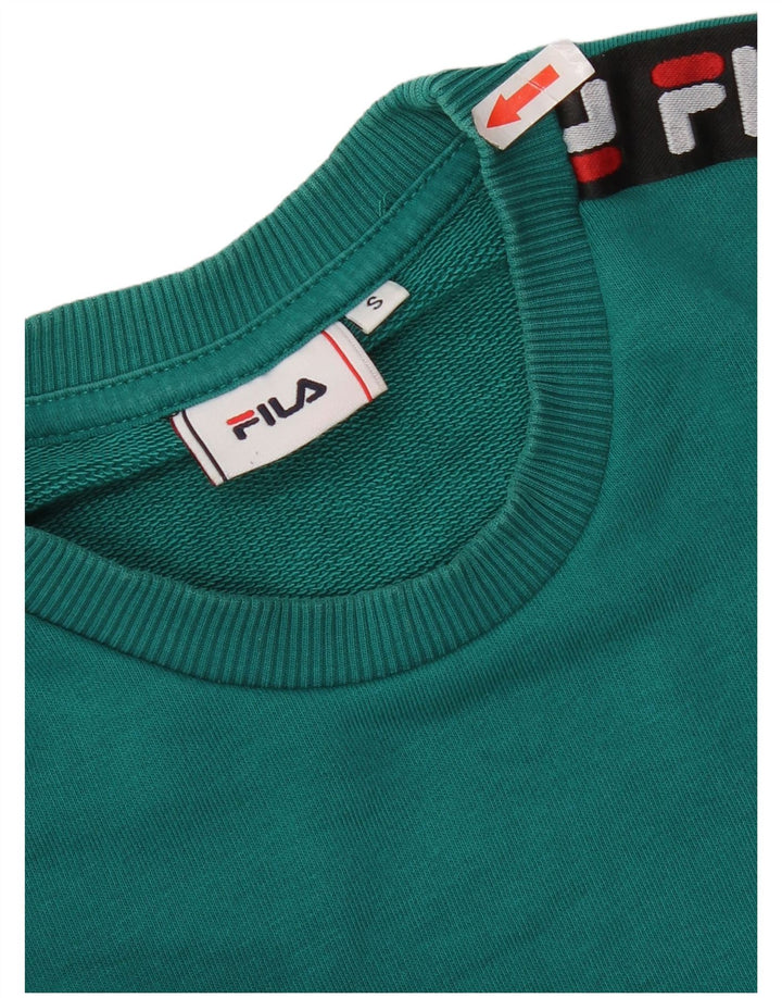Fila Hombre Graphic Sudadera Jumper Small Algodón Verde