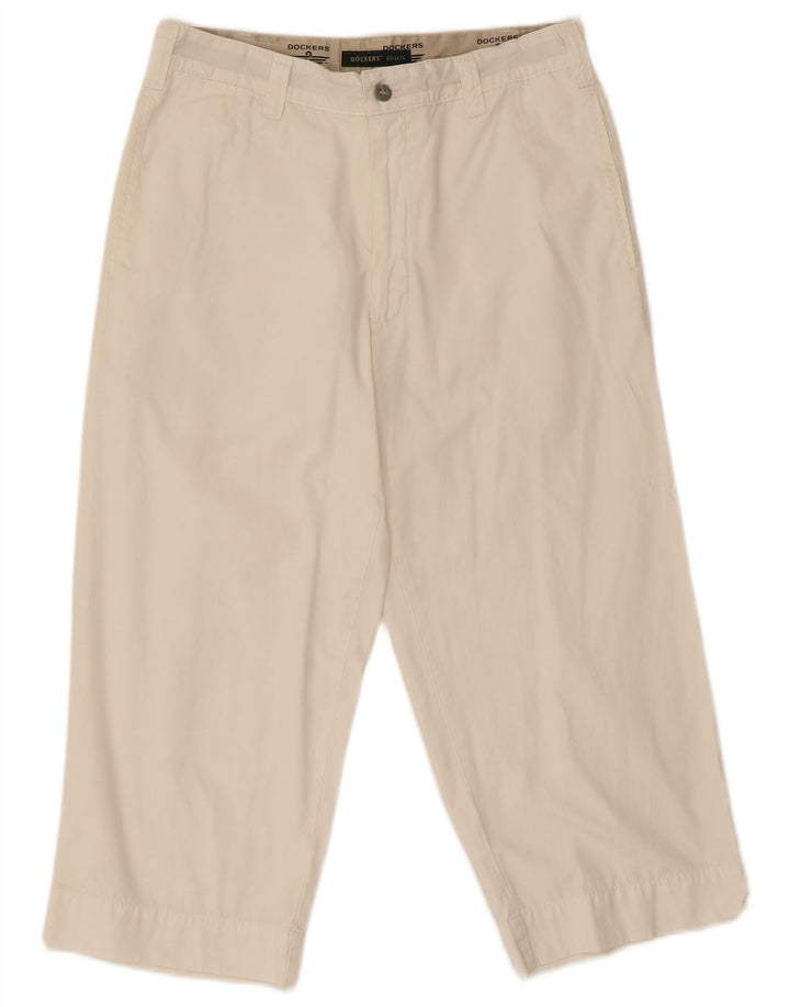 Dockers Pantalones Capri Rectos Mujer W31 L22 Blanco Roto