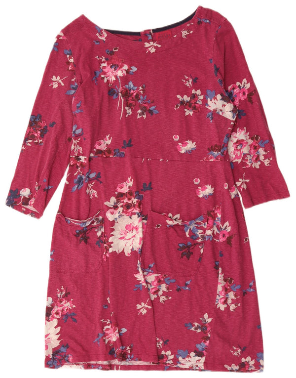 Joules Vestido tubo de manga 3/4 para mujer UK 44 Algodón floral rosa grande