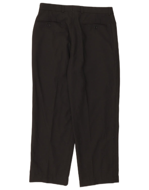 Marks & Spencer Pantalones de traje con pinzas St. Michael para hombre W32 L26 Negro