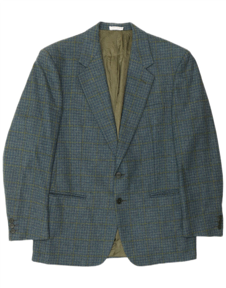 GILBERTO DOARDI Chaqueta tipo blazer para hombre IT 50 Large Blue Houndstooth Classic