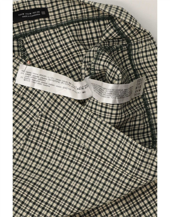 Zara Mujer Pantalones Casuales De Talle Alto Mediano W28 L27 Vichy Multicolor