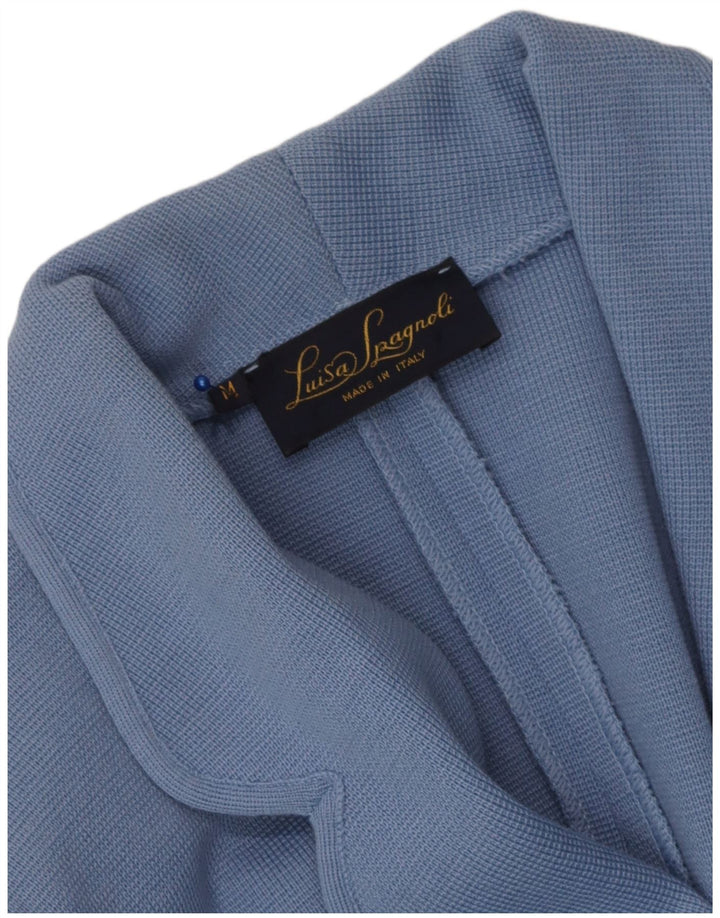 Luisa Spagnoli Chaqueta tipo blazer de punto con 3 botones para mujer UK 40 Azul medio