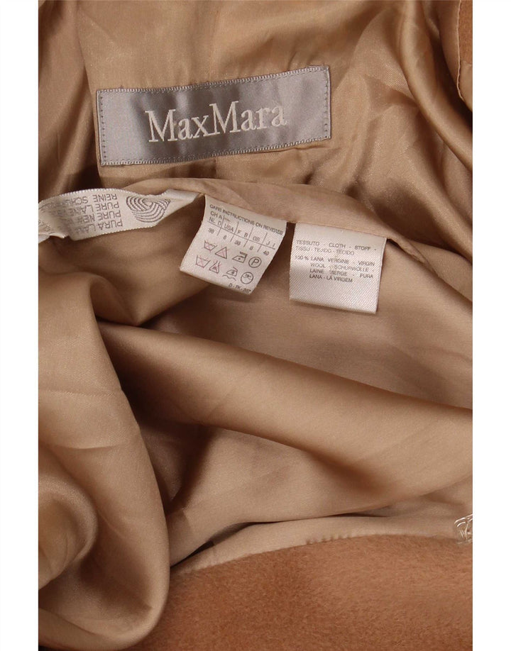 Max Mara Abrigo extragrande con doble botonadura para mujer UK 8 Small Lana beige