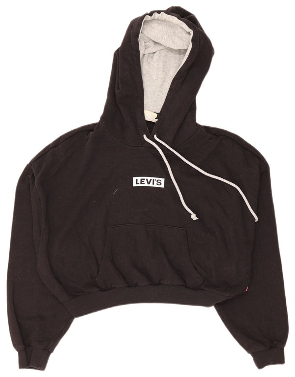 Levi's - Sudadera con capucha para mujer, diseño gráfico, talla 40, talla grande, algodón negro