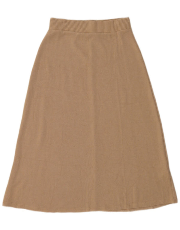Zara Mujer Falda Midi Mediana W28 Viscosa Beige