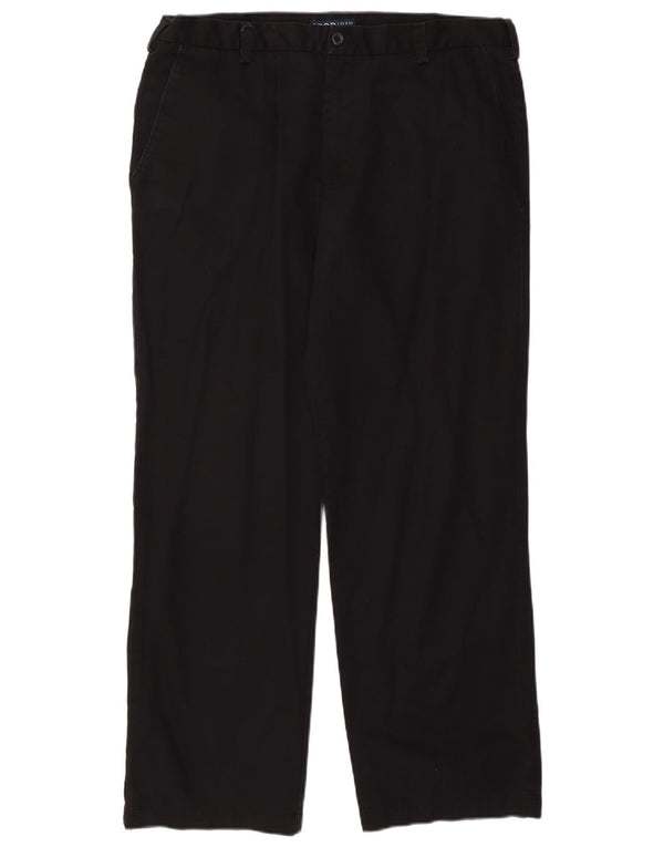 Izod Pantalón chino recto para hombre W38 L32 Negro Algodón Clásico