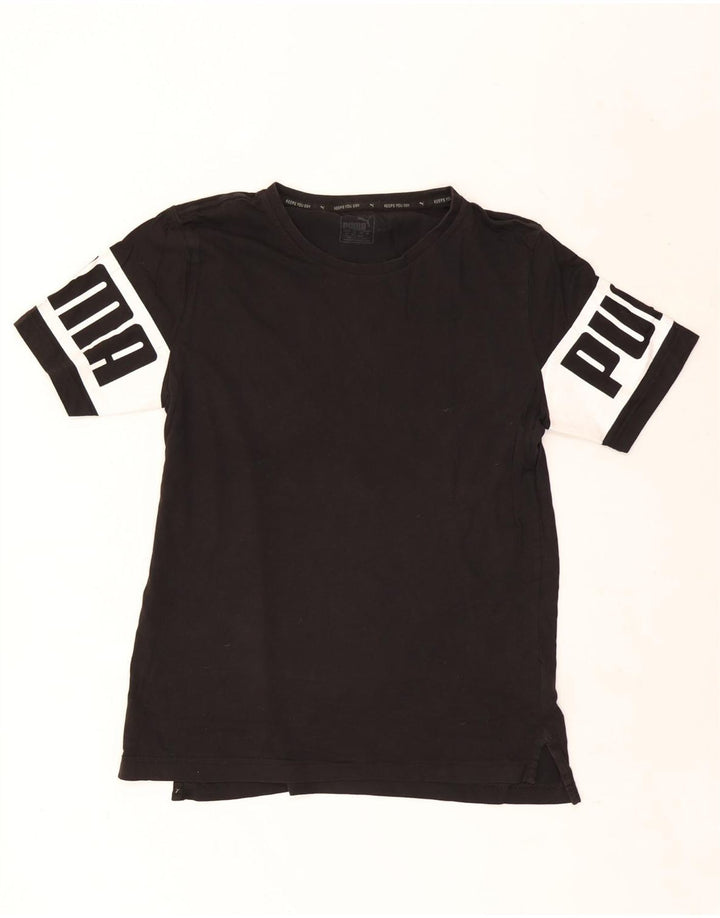 Puma - Camiseta gráfica para hombre, talla pequeña, algodón negro