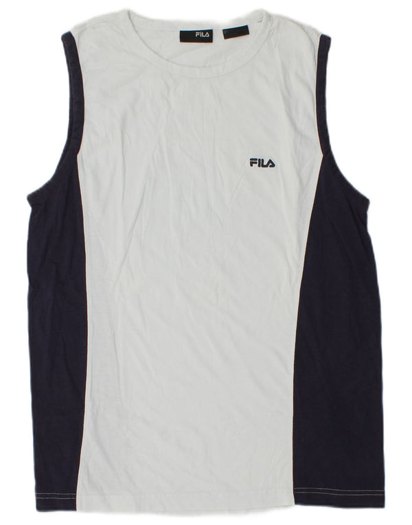 Fila Mens Vest Top Small Blanco Colorblock