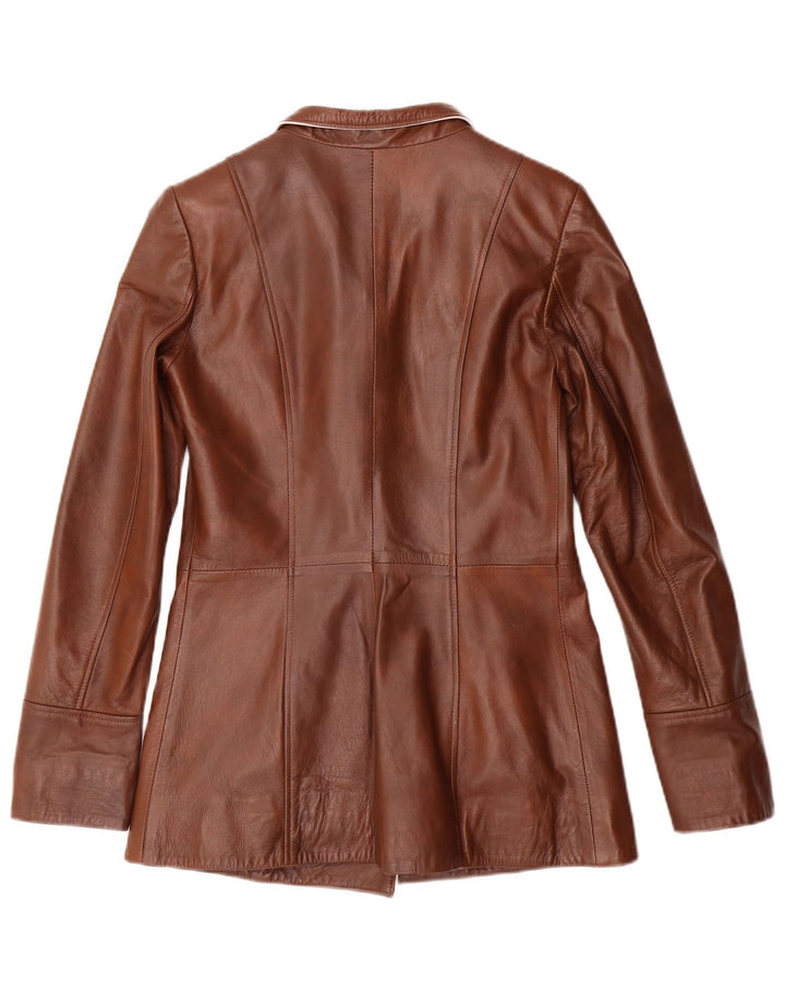 Giorgio Di Mare Chaqueta de cuero para mujer UK 6 XS Cuero marrón