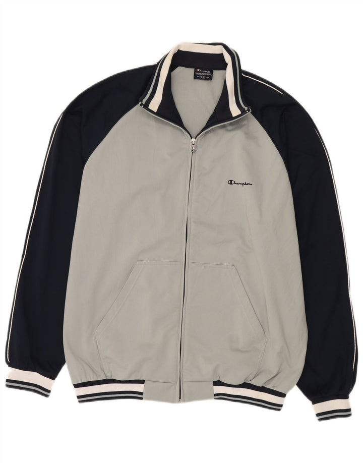Champion Chaqueta de chándal para hombre XL Gris Colorblock Poliéster
