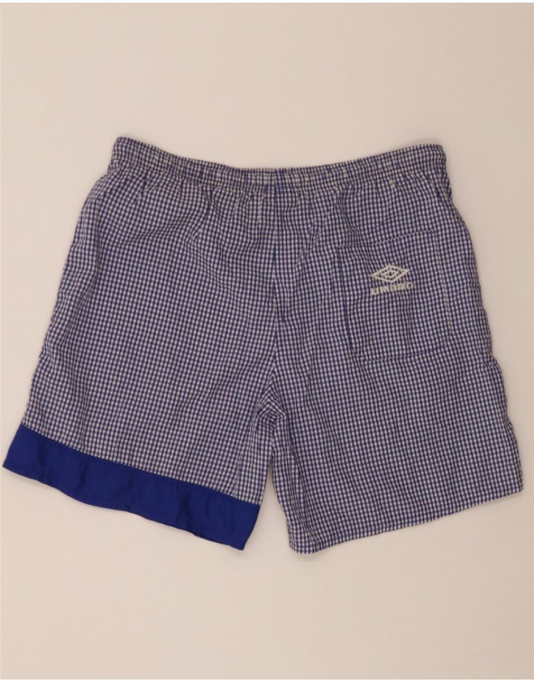 UMBRO Mens Swimming Shorts Small Blue Check Nylon Vintage Umbro and Second-Hand Umbro from Messina Hembry 