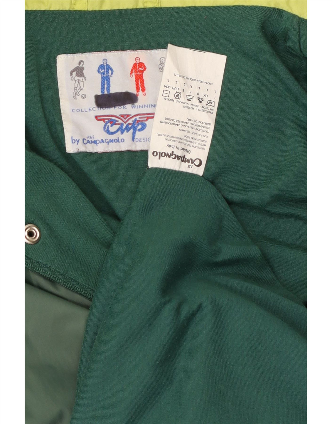 CAMPAGNOLO Chubasquero con capucha para hombre, talla 40, talla grande, multicolor, color block