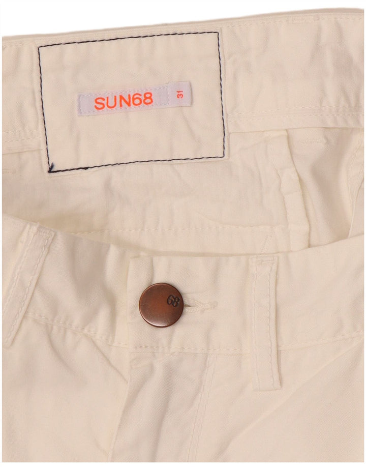 Pantalones cortos chinos Sun68 para mujer W31 Blanco mediano