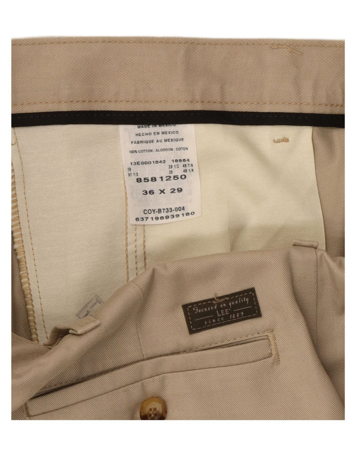 LEE Pantalones chinos con pinzas para hombre W36 L29 Algodón beige