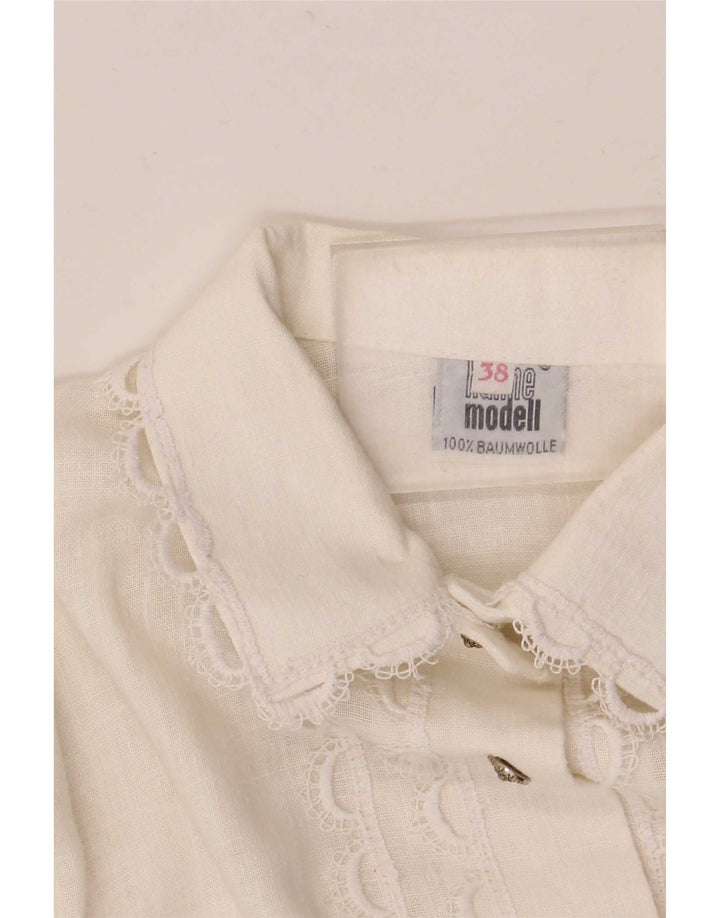 Hanne Modell Blusa camisera para mujer EU 38 Mediana Algodón floral blanco