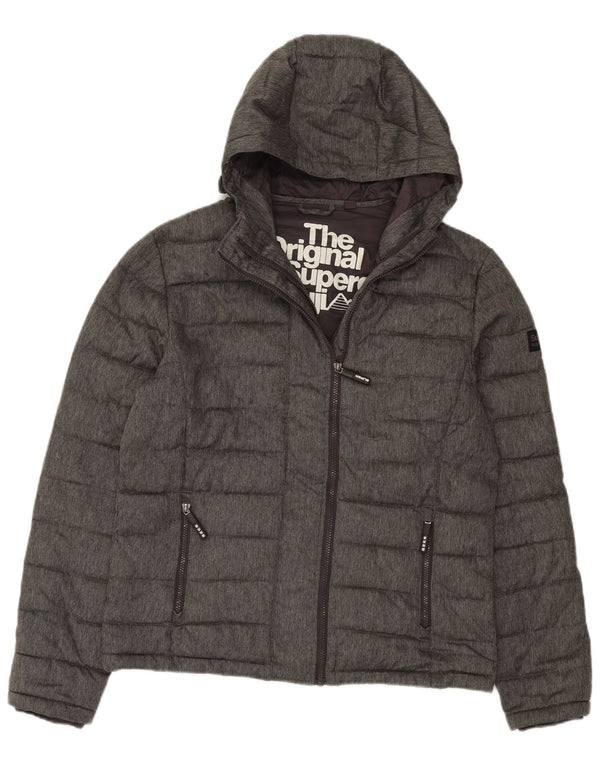 Superdry Chaqueta acolchada con capucha para hombre ES 42 XL Poliéster gris