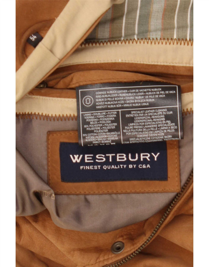 WESTBURY Chaqueta bomber de ante para hombre IT 54 2XL Cuero beige