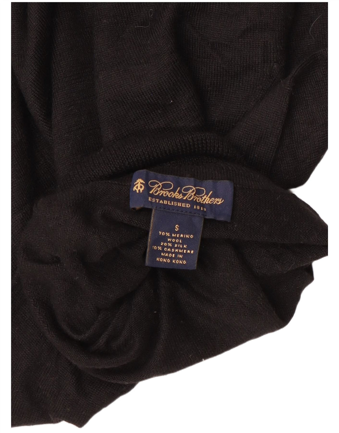 BROOKS BROTHERS Suéter tipo jersey con cuello vuelto para mujer UK 10 Small Black