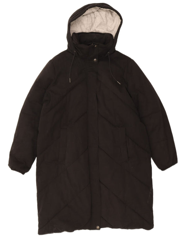 Abrigo acolchado extragrande con capucha para mujer de Fat Face UK 44 Grande Poliéster negro