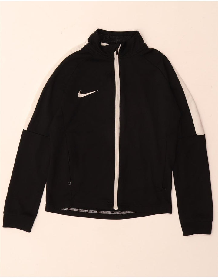 NIKE Boys Dri Fit Chándal Top Chaqueta 8-9 años Pequeño Negro Colorblock