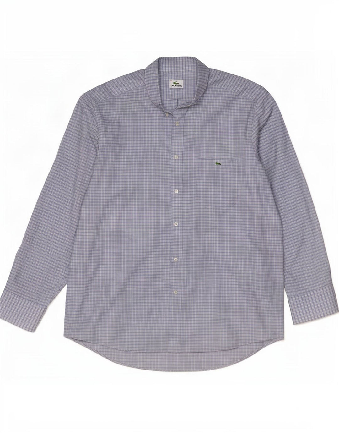 Camisa Lacoste Hombre Talla 44 XL Algodón Vichy Azul