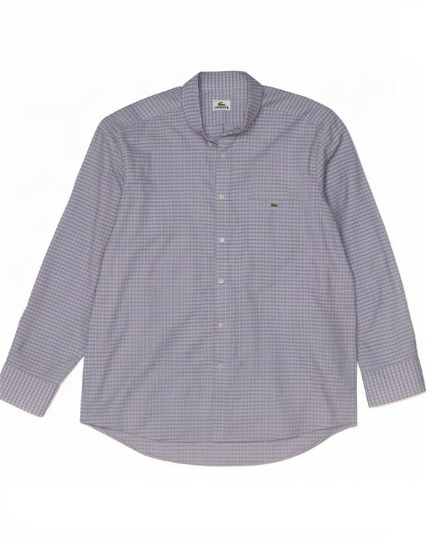 Camisa Lacoste Hombre Talla 44 XL Algodón Vichy Azul