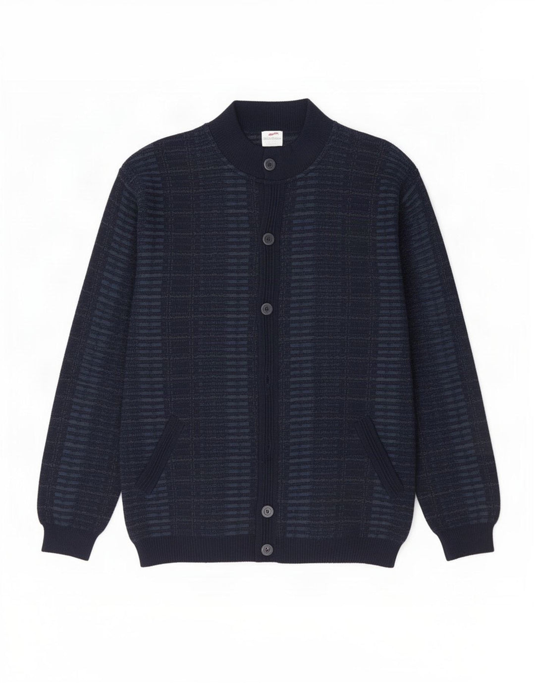 Bernardini Cárdigan Hombre IT 52 Medium Lana A Cuadros Azul Marino