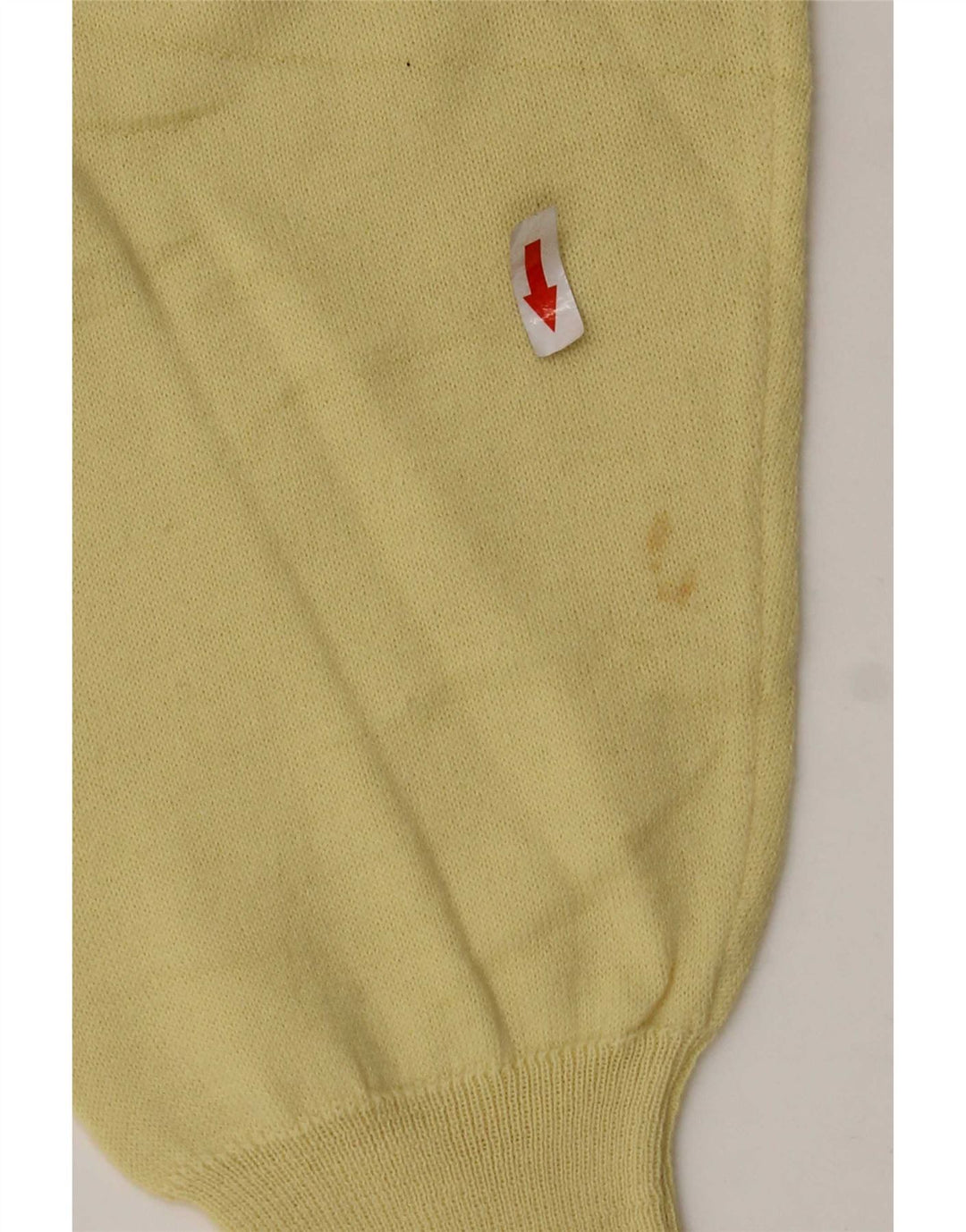 Vintage hombres V-cuello jumper suéter grande amarillo