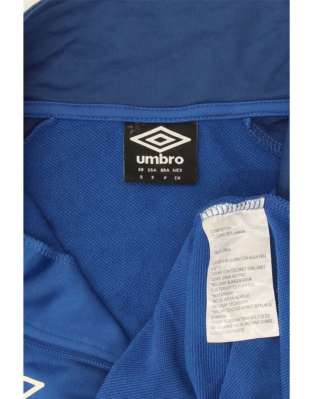 Umbro Hombre Chándal Top Chaqueta Small Azul Colorblock Poliéster